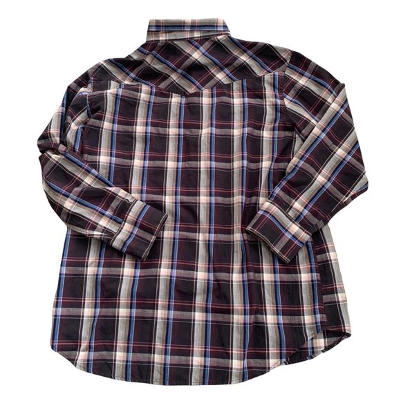 High Noon Pearl Snap Plaid Button Up Shirt XL - Picture 2 of 5